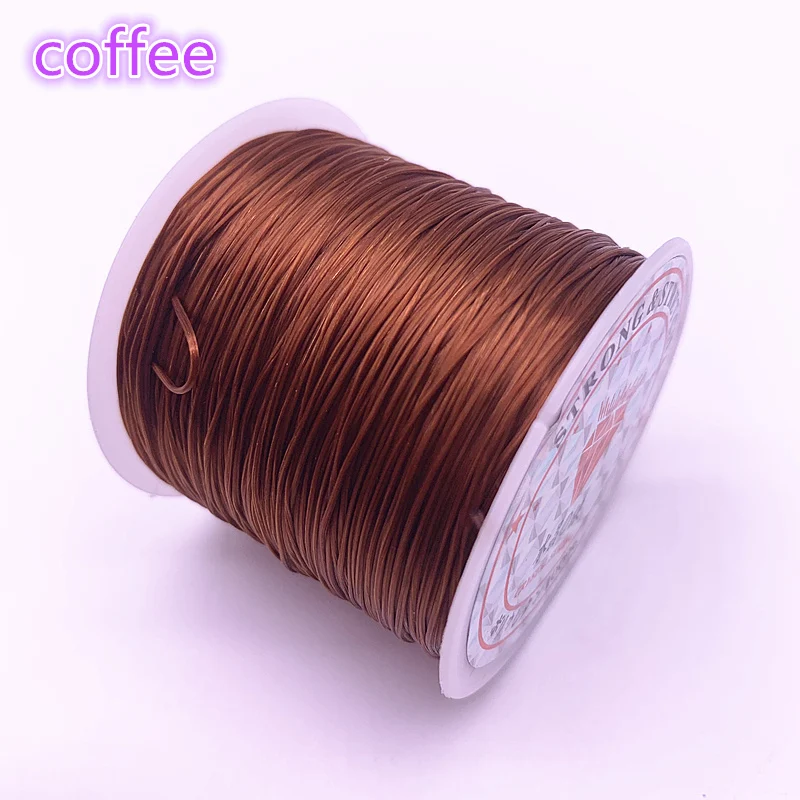 50M/Roll Bunte Flexible Elastische Kristall Linie Seil Schnur Für Schmuck Machen Perlen Armband Draht Angeln Gewinde Seil: coffee
