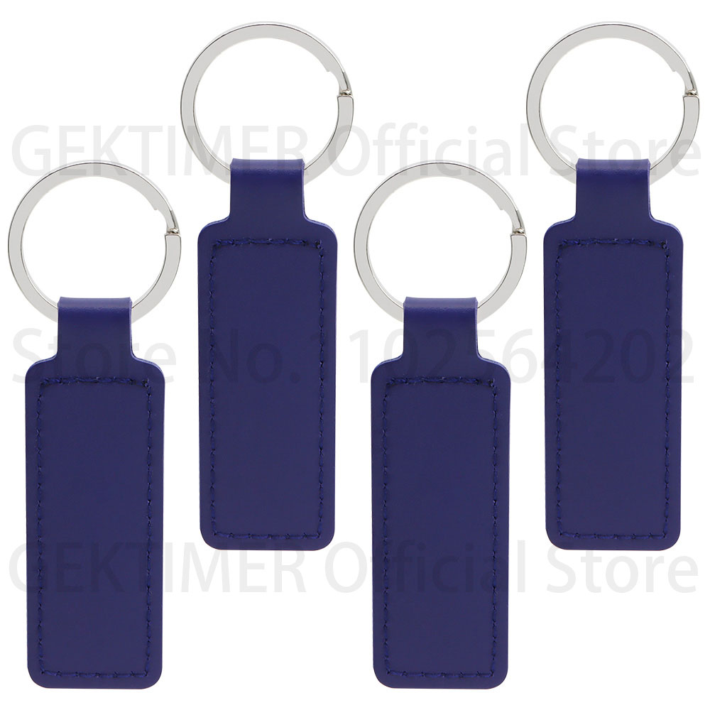 10 Stuks Heldere PU Lederen Sleutelhanger dubbelzijdig Customiz Auto Draad Metalen Hanger PU Sleutelhanger Eenvoudige Sleutelhangers Keyholde