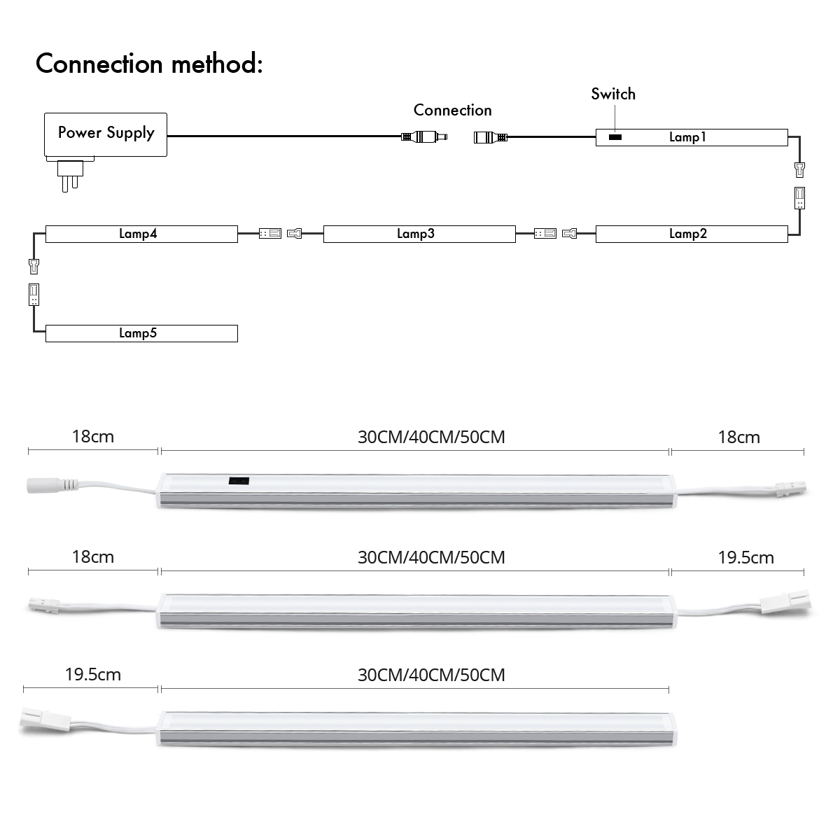 30CM /40CM /50CM LED Light Bar Tube Desk Lamp LED Under Bookshelf Light Reading Study Table Lamps DC12V Night Light