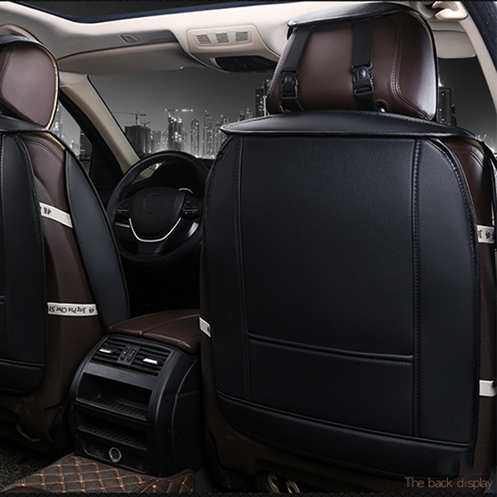 Black PU Leather Front Seat Cover – Universal Fit, Breathable & Easy Install