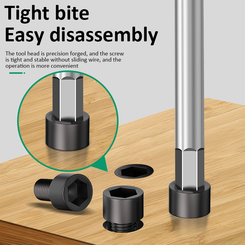 T-Bar Socket Wrench 2-10mm Adjustable T Handle Speed Wrench Set Nut Spinner Hex Socket T Shape Handle Wrench 2-Way Drive