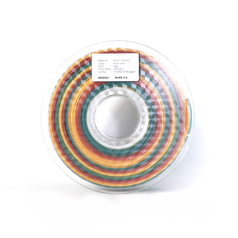 Pla 3d Printing Filament Shining Rainbow Colorful 1.75mm 1kg Shiny Multicolor Printer Materials Fash Point Babysbreath Flashing