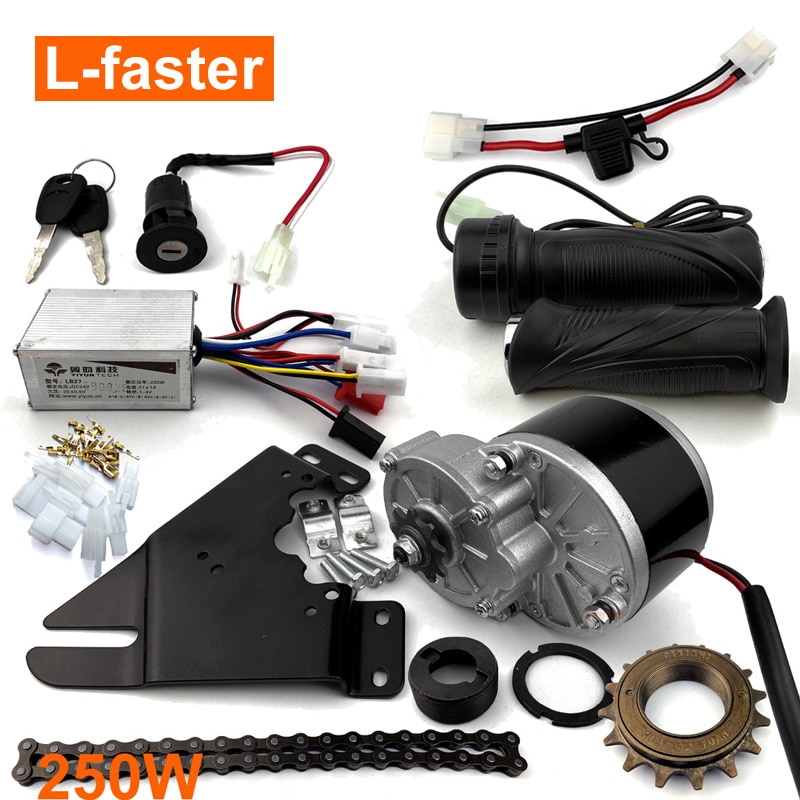 24v x 250w økonomisk konverteringssett for elsykkel med sidedrift og motorkraft for entrinns frihjulssykkel i bymiljøet