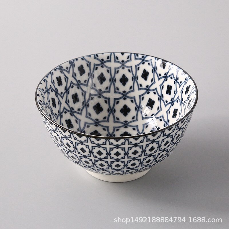 Bol à riz fileté de 4.5 pouces, petit bol de ménage à salade en céramique de Style japonais vaisselle accessoires de cuisine bol Ramen: Orange
