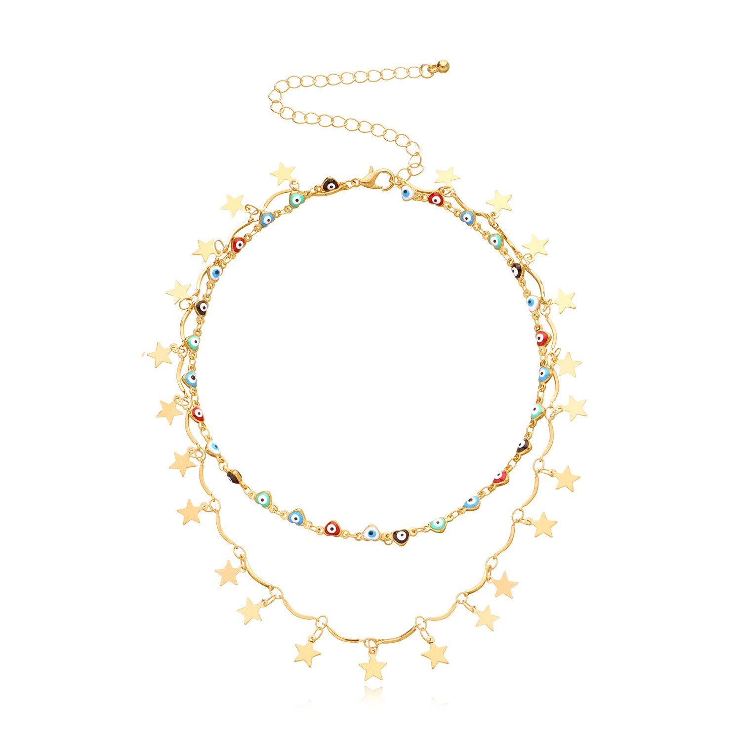 Moda turecki Evil Eyes wielowarstwowe naszyjniki dla kobiet czeski Vintage diabeł wisiorek naszyjniki Choker koraliki Party biżuteria nowy: NY-148