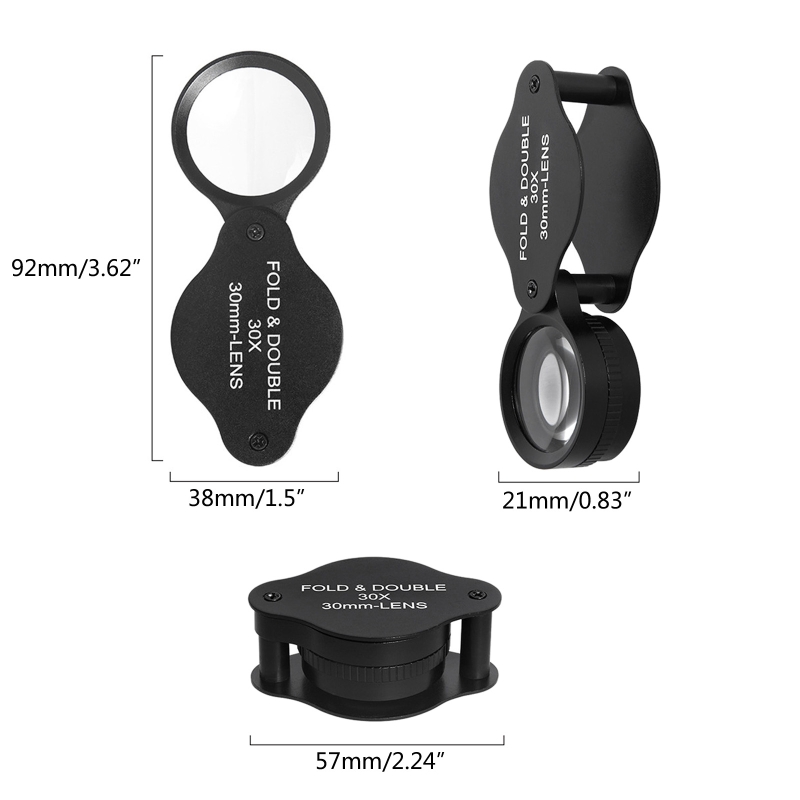 Magnifying Glass 30X Optics Loupes Magnifier Loop Portable Pocket Magnifier