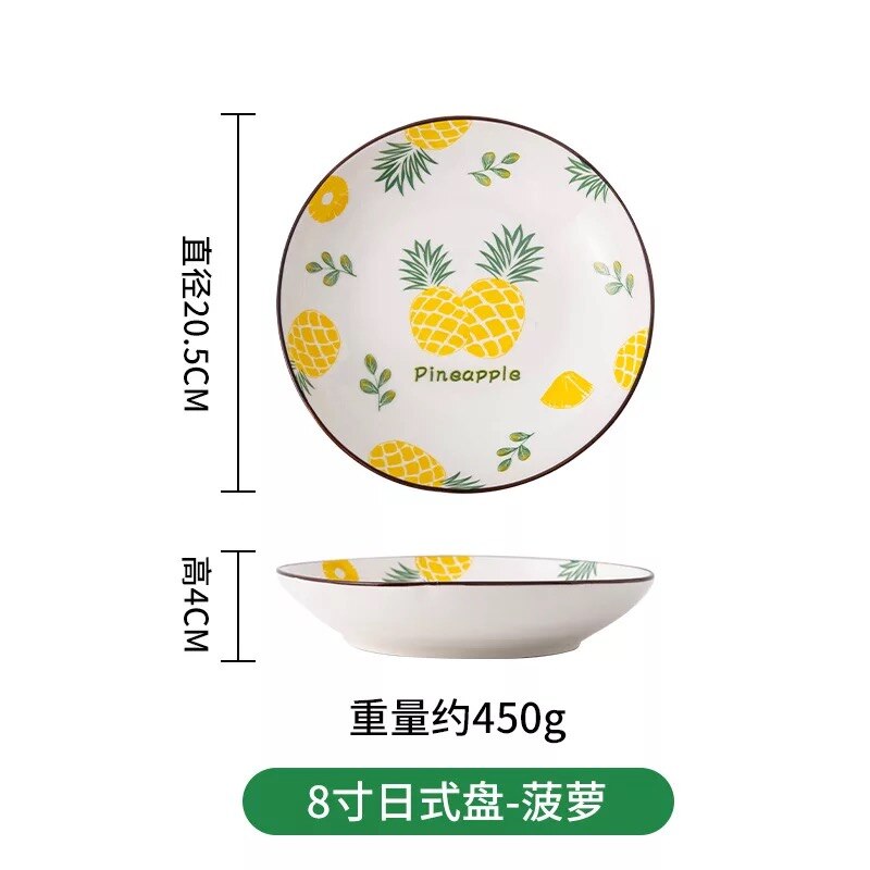 Ins Style Fruit dessiné à la main en céramique saladier assiettes ensemble bol à soupe bol de stockage vaisselle ensemble directe: M