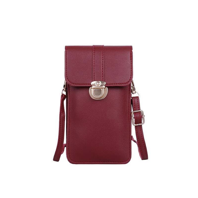 Women Wallet Cell Phone Wallet Big Card Holders Wallet Handbag Purse Clutch Messenger Shoulder Straps Bag: Red