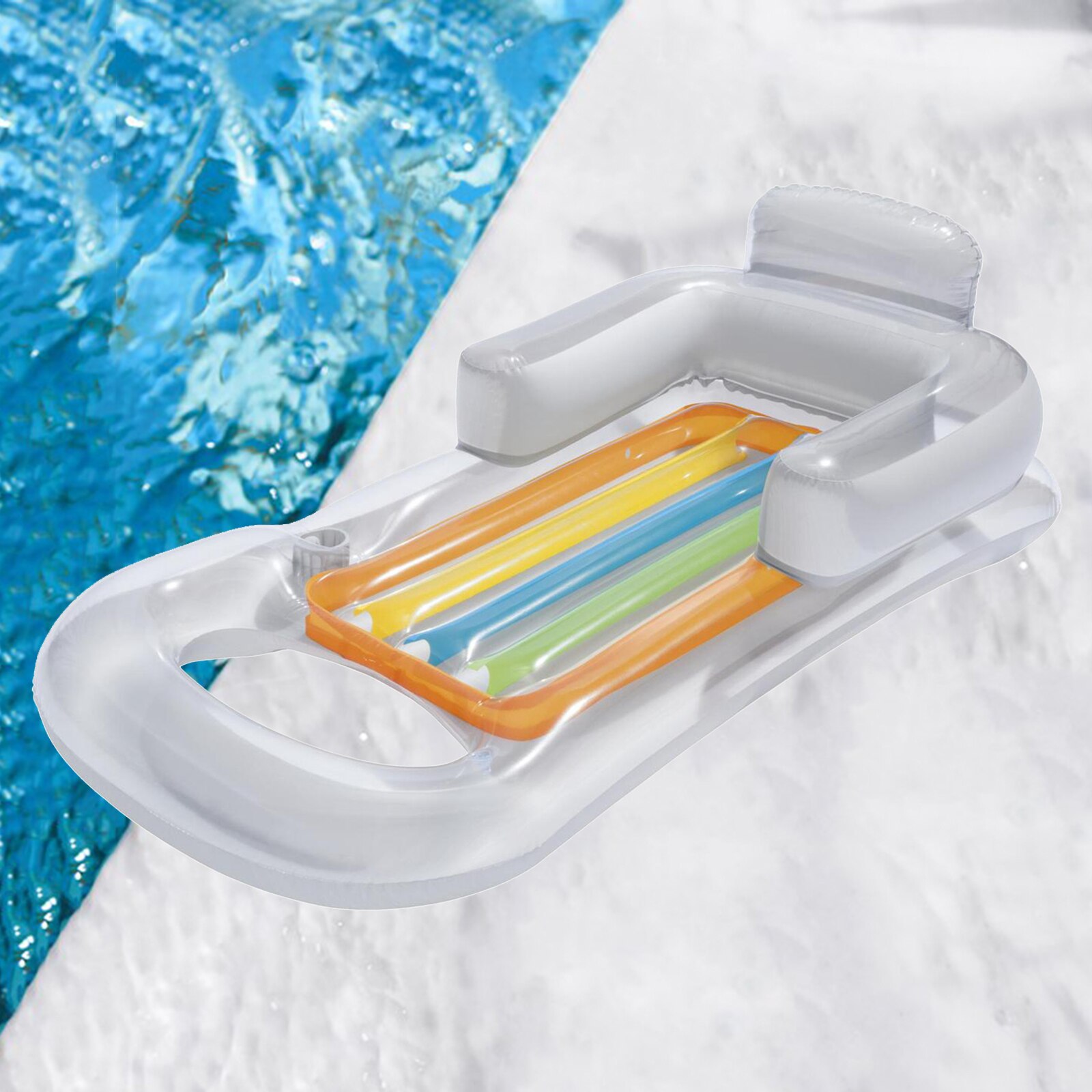 Inflatable Swimming Pool Lounger Floating Air Bed Recliner Water Hammock Air Mattress Water Mattress Sofa Water Sports Toys