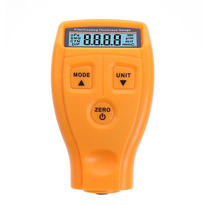 Medidor de espesor de pintura GM200 rm660 medidor de espesor de pintura de revestimiento de coche medidor de espesor de pintura LCD Digital Tester herramienta Mini portátil: Yellow English
