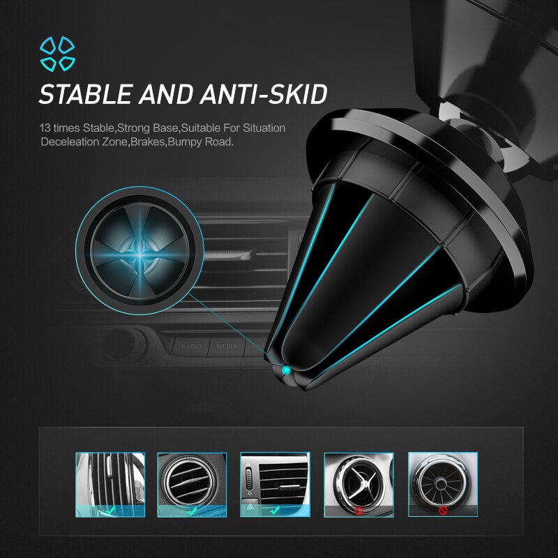 Soporte magnético Universal para teléfono móvil Samsung A50, soporte de móvil para coche, Rotable, 360