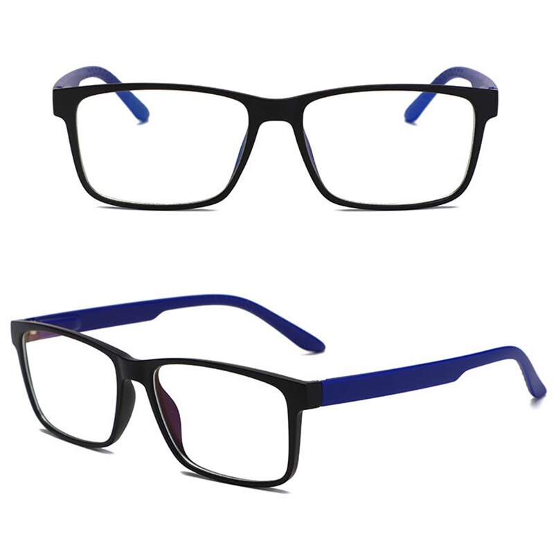 Blue Light Blocking Computer Glasses Square Eyeglasses Frame Anti Eye Strain Headache Computer Glasses UV400 Negative Oxygen Ion