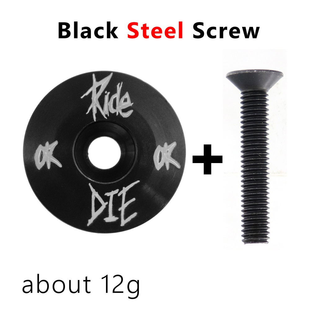 Ride or Die – capuchon supérieur de casque de vélo avec vis en titane M6 x 30mm, pour fourche avant de 1-1/8 pouces, couvercle supérieur de tige en alliage d'aluminium: Rouge