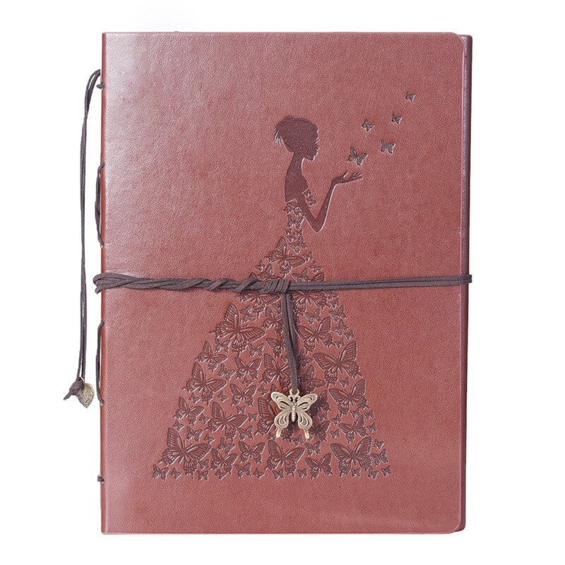 Album Photo Vintage en cuir PU, sculpté à la main, pour amoureux de photos de bébé, Scrapbook, artisanat en papier collant: Butterfly female