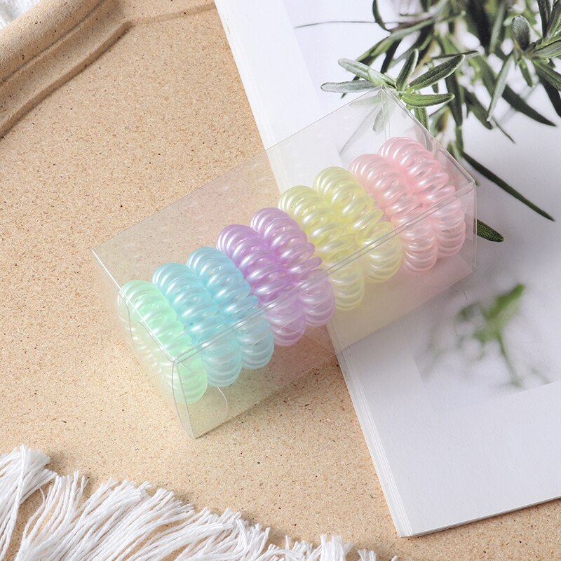 9pcs Elastic Hair Bands Colorful Spiral Hair Ties Telephone Wire Hair Accessories Girls Elastic Hair Bands Headband: style-16