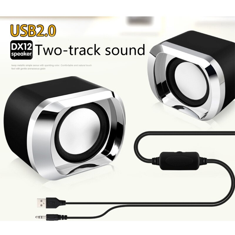 USB Wired Computer Speakers AUX Input USB Powered Bass Reinforcement Mini Speaker for Laptop Desktop