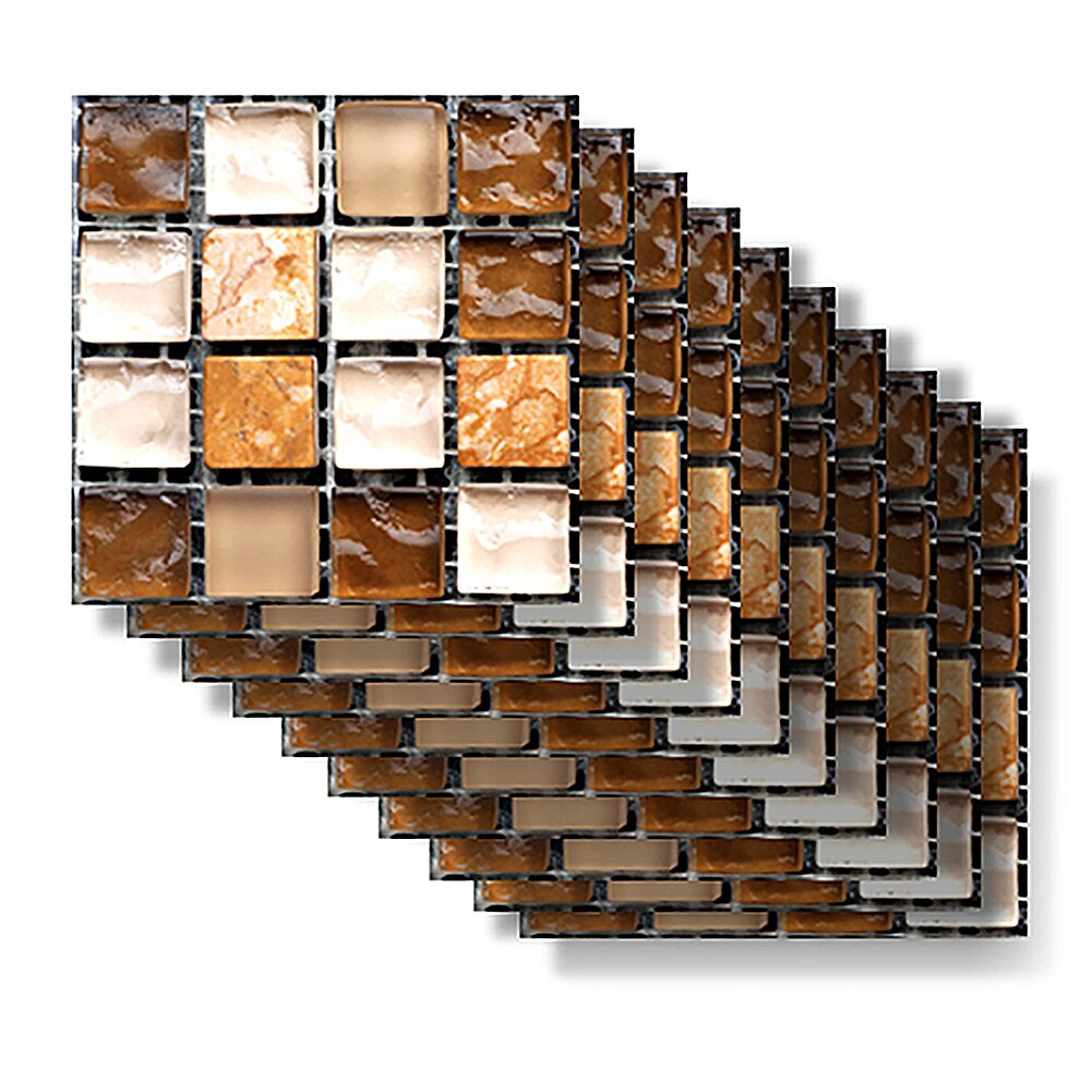 10 x 10cm diy kjøkken dårlig hjemme fliser klistremerke 10 stk / sett årgang mosaikk vegg fliser klistremerke vanntett selvklebende gulvdekaler: 02