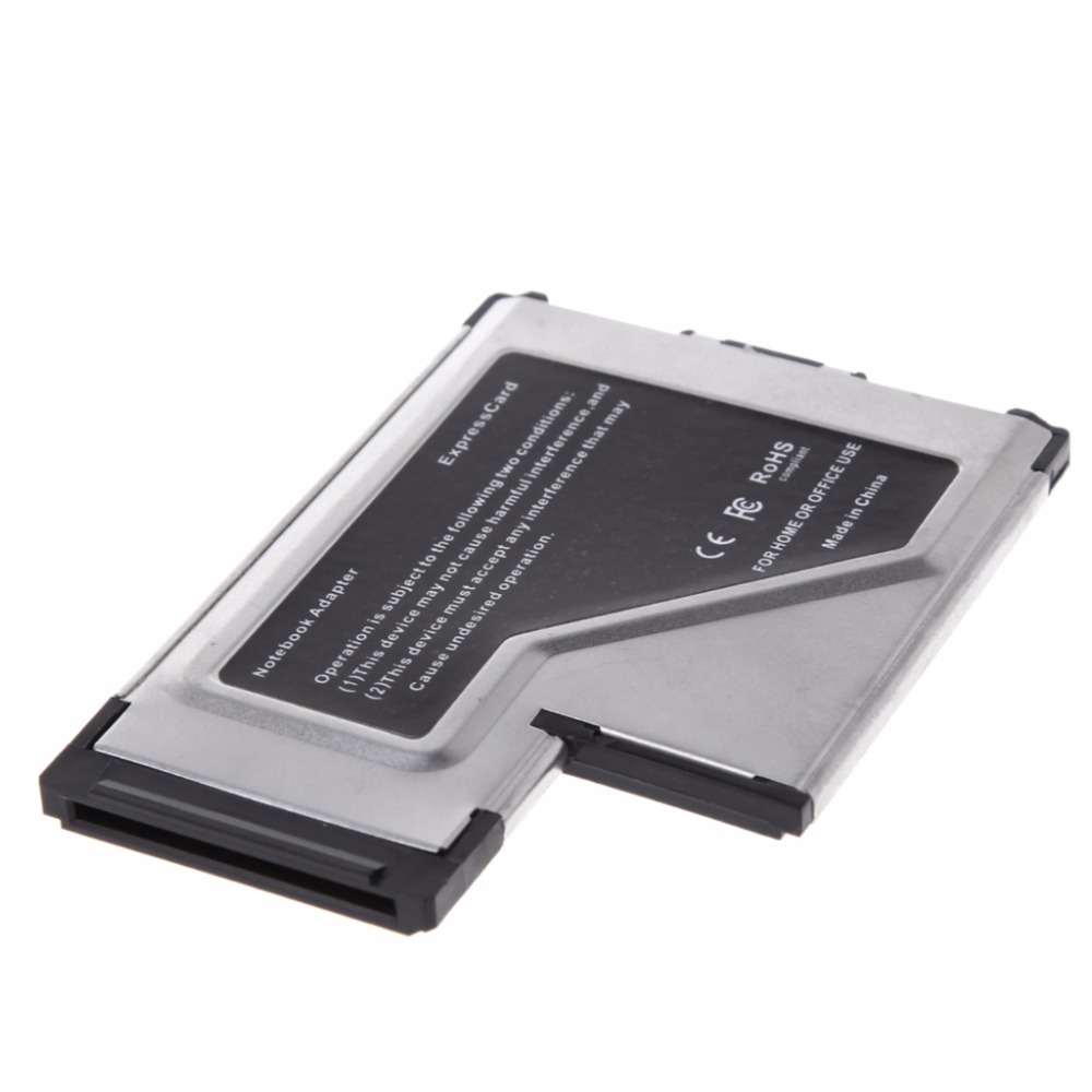 2 Dual Port USB 3.0 HUB Express Card Express Card 54mm Hidden Adapter With Driver CD For Laptop