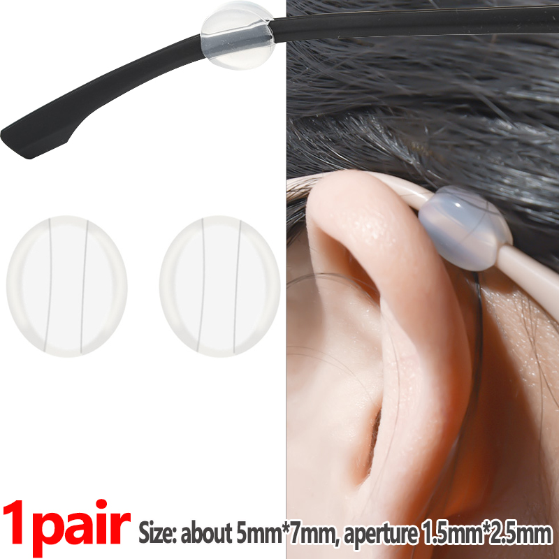 Gafas de silicona transparente, agarre antideslizante, soporte para punta de patilla, 2/60 Uds., gancho redondo pequeño transparente para la oreja, accesorios para gafas: Naranja
