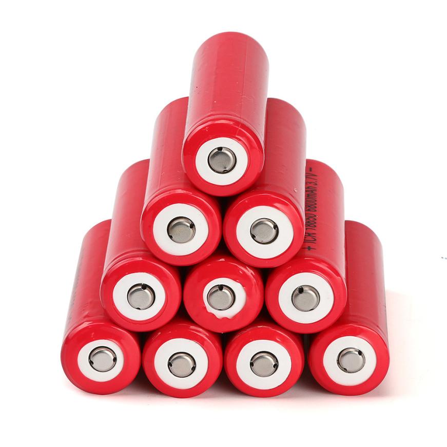 10 pièces 3.7 V 6800 mAH Li-ion Rechargeable 18650 batterie pour lampe de poche torche 17Jul24 directe
