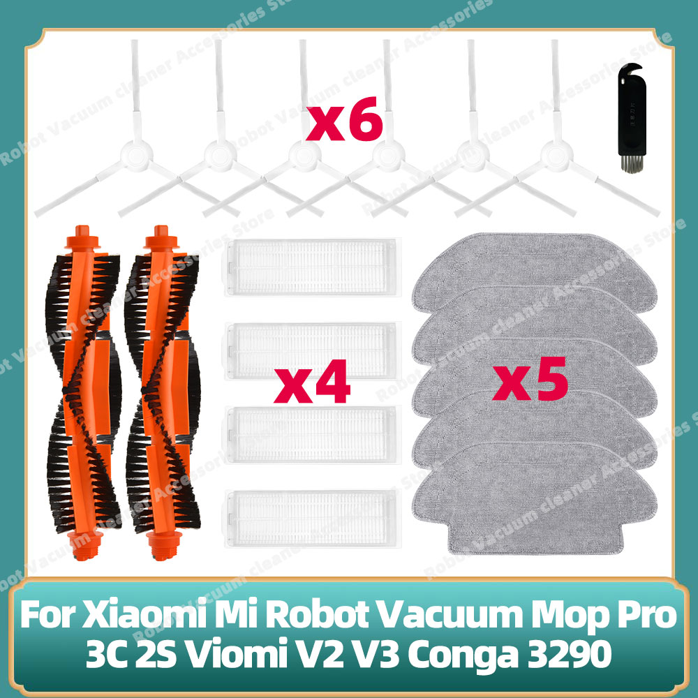 Compatibel voor Xiaomi Mi Robot Vacuüm Mop Pro 3C 2S Accessoires Reserve Hepa Filter Side Hoofdborstel Cover Mop houder Onderdelen