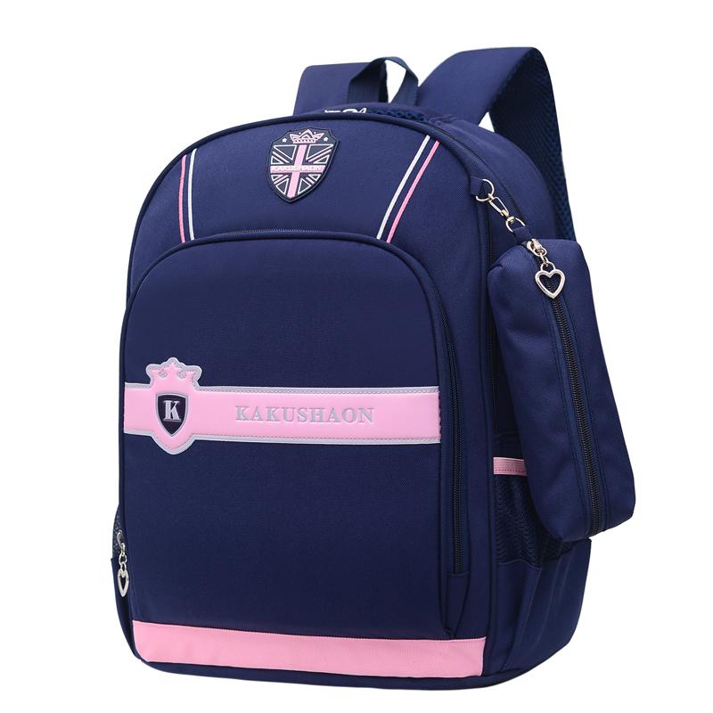 2 Pcs Kid Schooltas School Student Rugzak Jongens En Meisjes 6-12 Jaar Oude Kinderen Rugzak Schouder zakken Voor 1-3-6 Grade: Blue pink