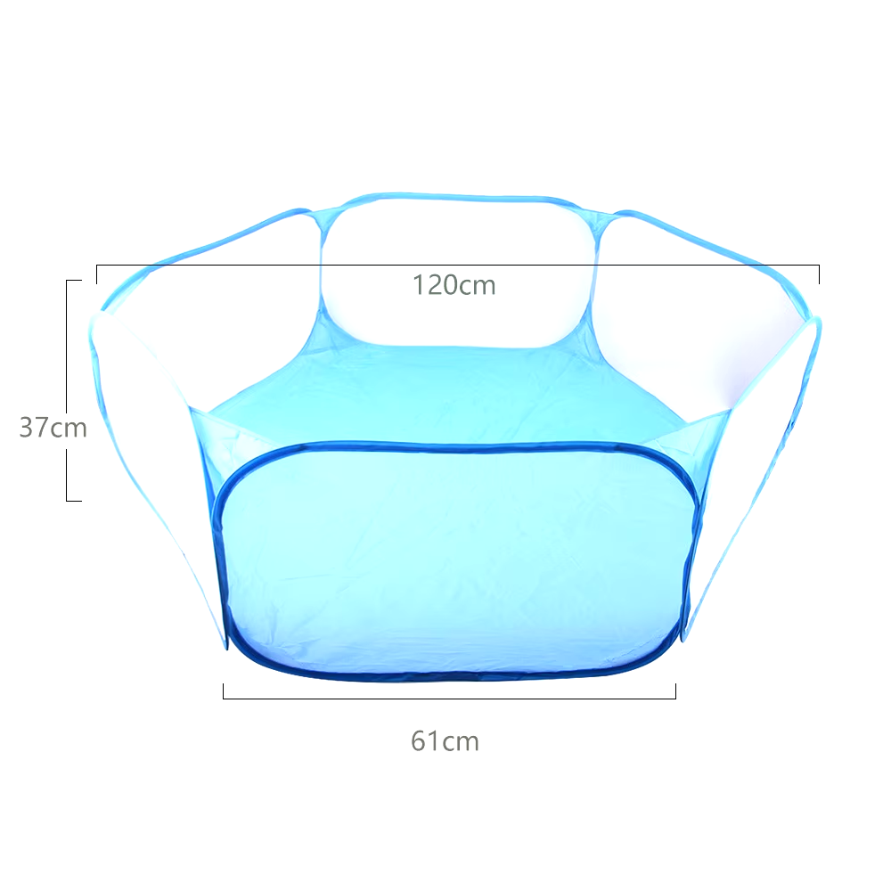 Tente Transparente Pliable Portable pour Animaux de Compagnie, Petit Parc pour Chat et Chien, Clôture de Cour Ouverte pour Hamster et Lapin: Bleu