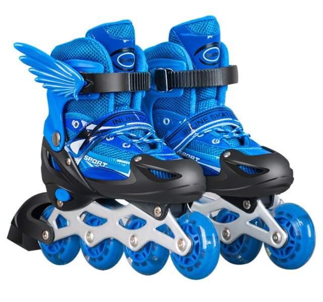 Single flash inline skates roller skates beginner skates adjustable size skates: 2 / 26-32