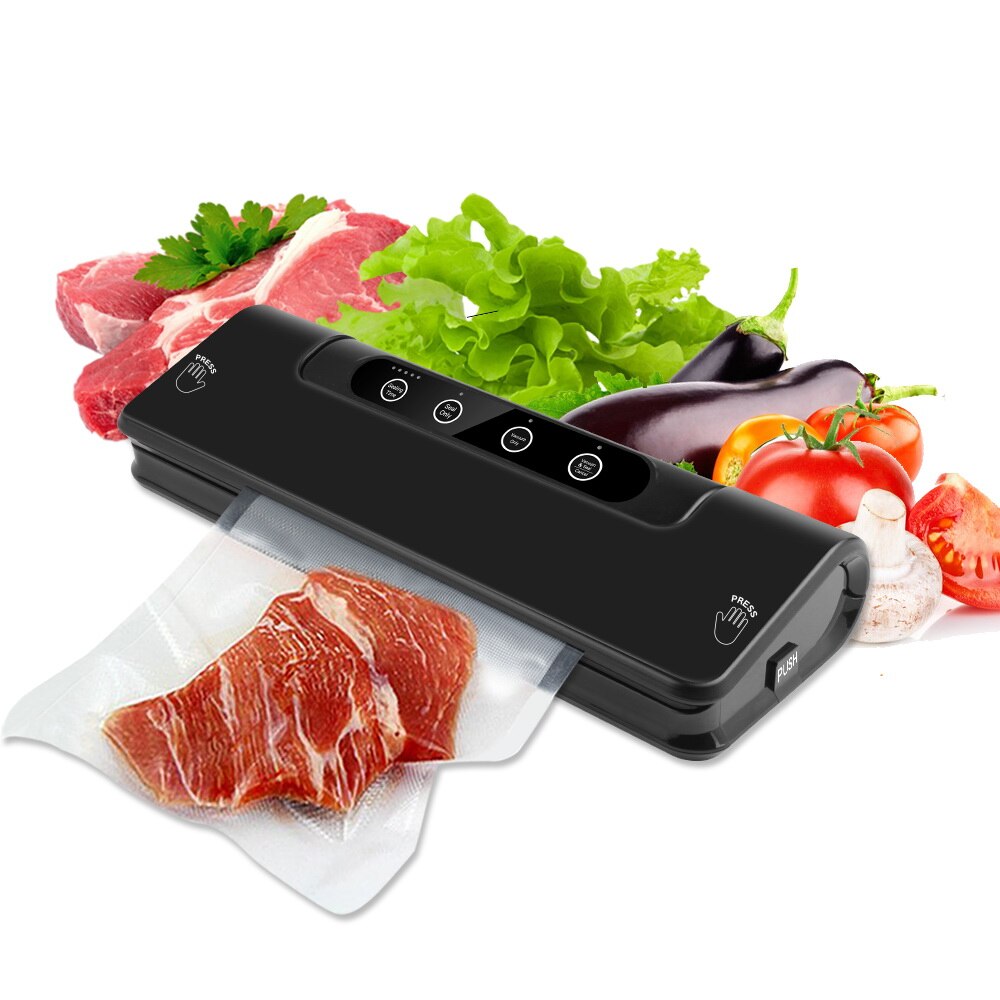 kitchen Vacuum Sealing Machine Automatic Vacuum Sealer Fresh Packaging Machine Food Saver Vacuum Packer Include 10Pcs Bags
