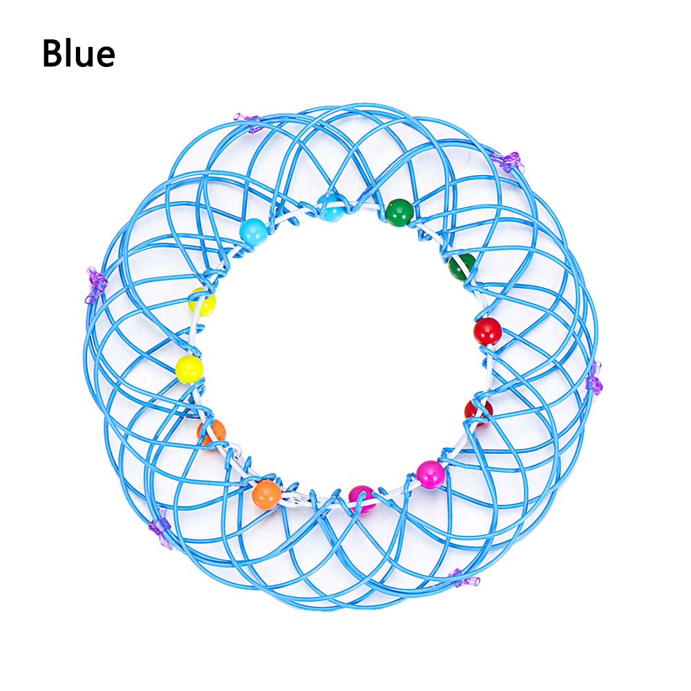 1PC Magie Mandala Blume Korb Spielzeug Mehrere Änderungen Magie Eisen Hoop Spielzeug Angst Relief Leicht zu Tragen Kreative Finger spielzeug: Blue