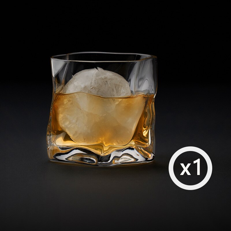Enlace específico de la Agencia Makoto Komatsu, Whisky Irregular, cristal de roca, artístico, Whisky antiarrugas, Brandy Snifters, vaso XO: 1 Piece