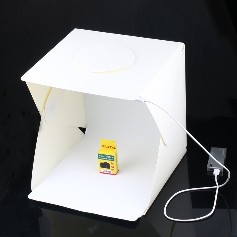 30x30x30 cm Opvouwbare Draagbare Mini Fotostudio Box Ingebouwde Licht Fotografieachtergrond Met Usb-voedingskabel Wit FW1S