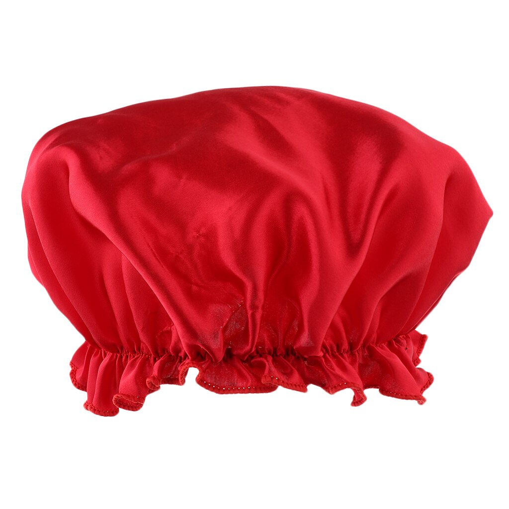 Satijnen slaapmuts dames haarverzorging muts slaapmuts hoofdbedekking wikkel: Rood
