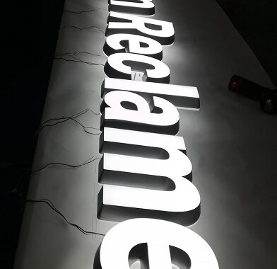 front and back lit 3D lighting signage bright waterproof acrylic sign letter for advertising