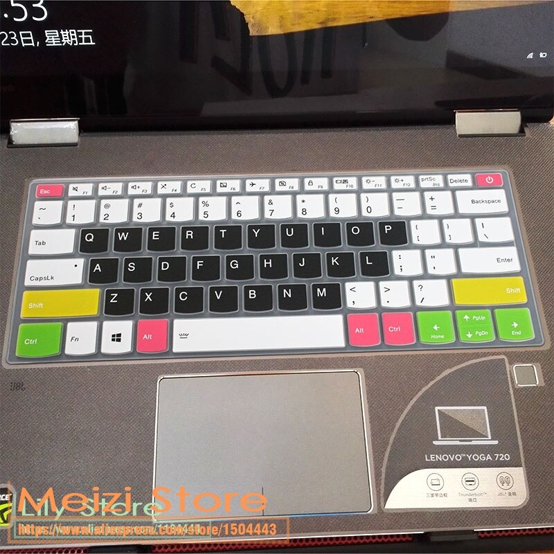 Laptop Keyboard Cover Skin Protector for Lenovo Ideapad S340 14" - Ultra-thin Silicone, Waterproof, Dustproof: Candy Black