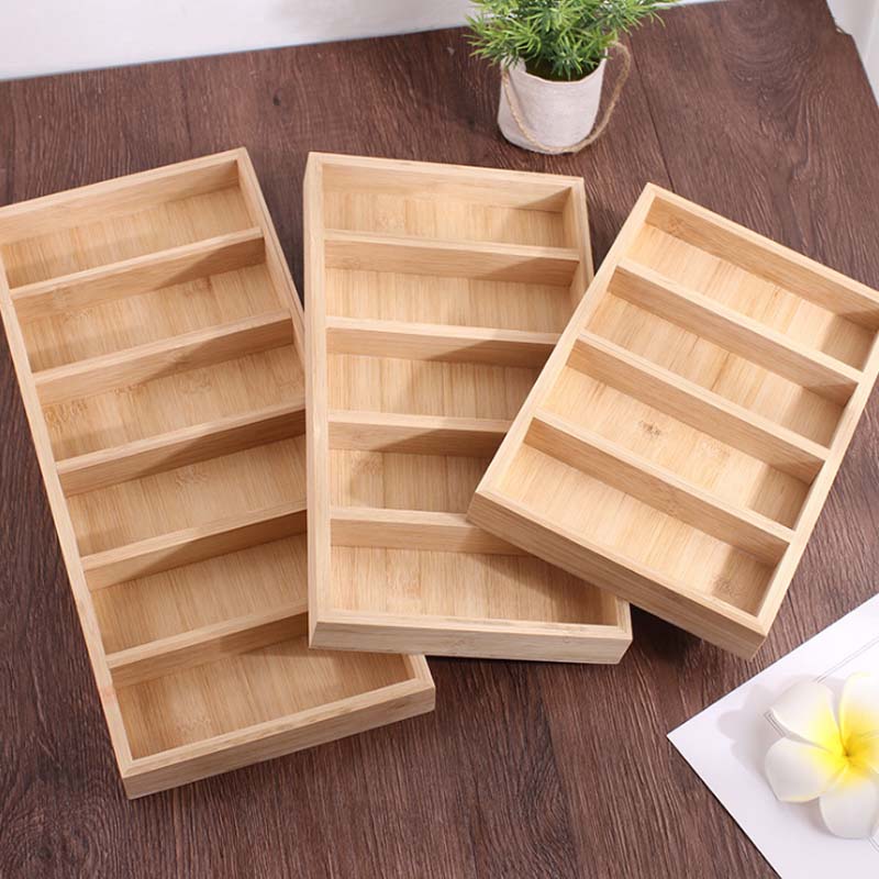 HUNYOO 4/5/6-Tiers Bamboo Sunglasses Display Wooden Vertical Eyewear Organizer Glasses Display Stand Showcase Eyeglasses Holder