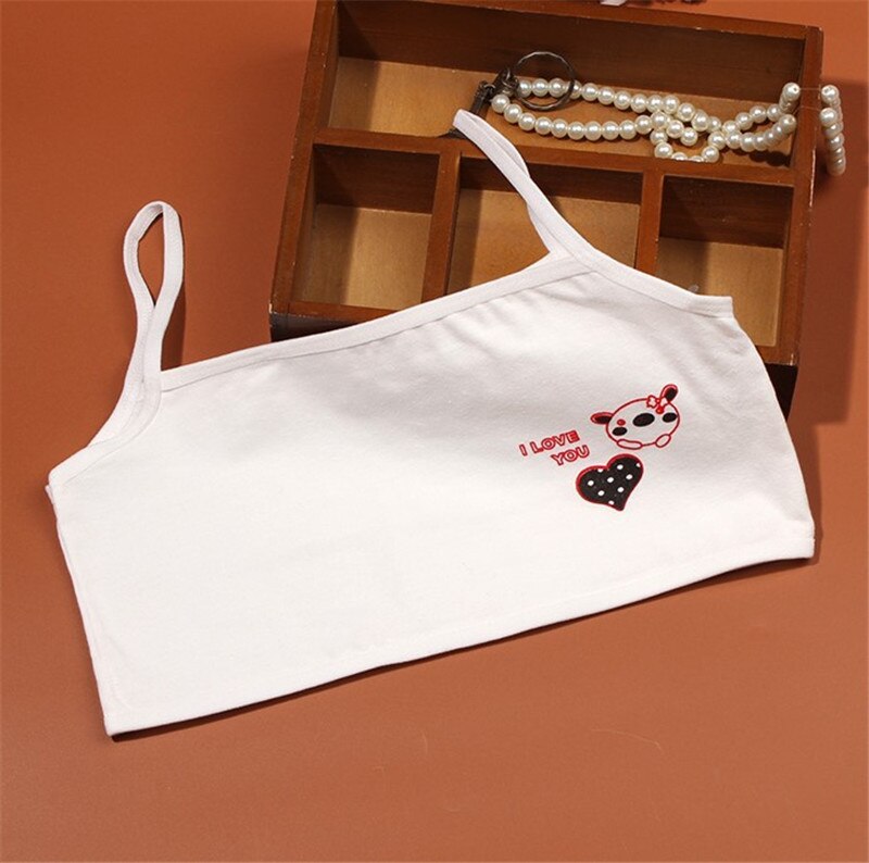 Young Developmental Girls Cotton Training Bra Wire Free Padded Children Summer Soprts Bra8-16 year old girl: 2