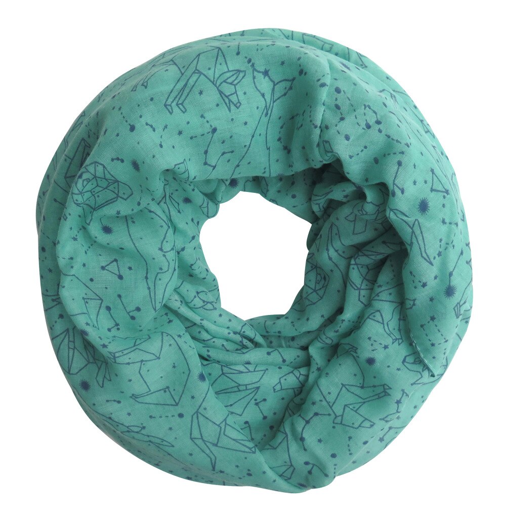 10 stuks/partij dames infinity loop sjaal met sterrenbeeldprint,