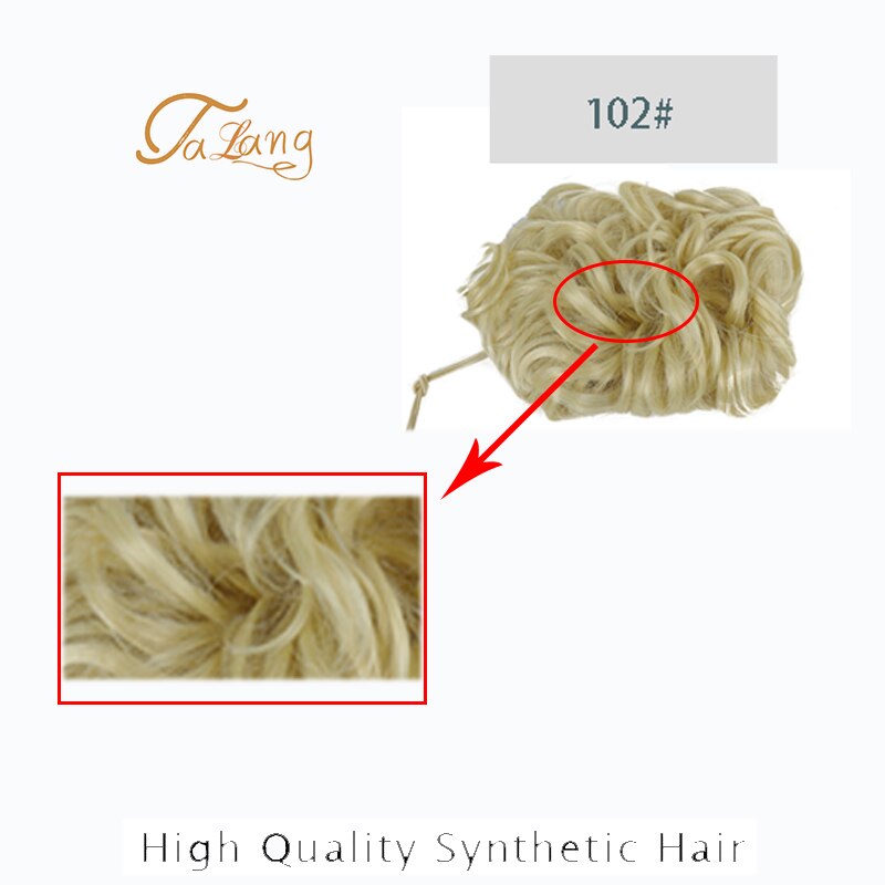 TALANG 2 Plastic Comb Clip In Curly Synthetic Hair Pieces Chignon Updo Cover Hairpiece Extension Hair Bun Hair Accessories: F6-64