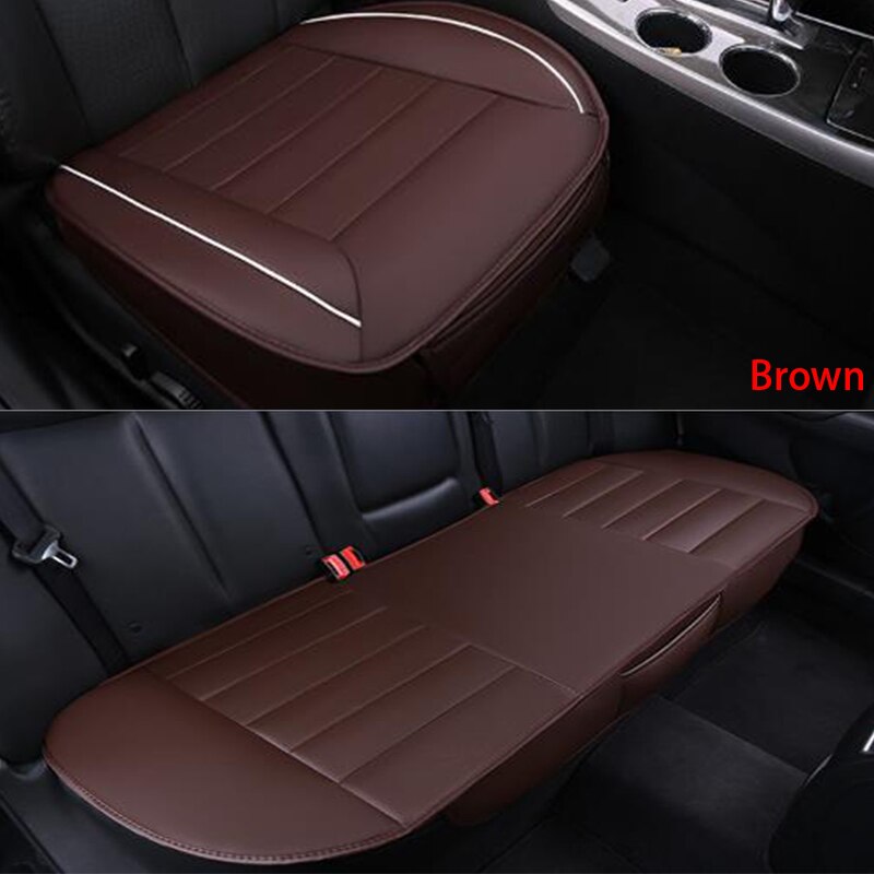 Autostoel all-inclusive auto accessoires PU lederen interieur auto bekleding vier seizoenen universele zitkussen: 3pcs brow