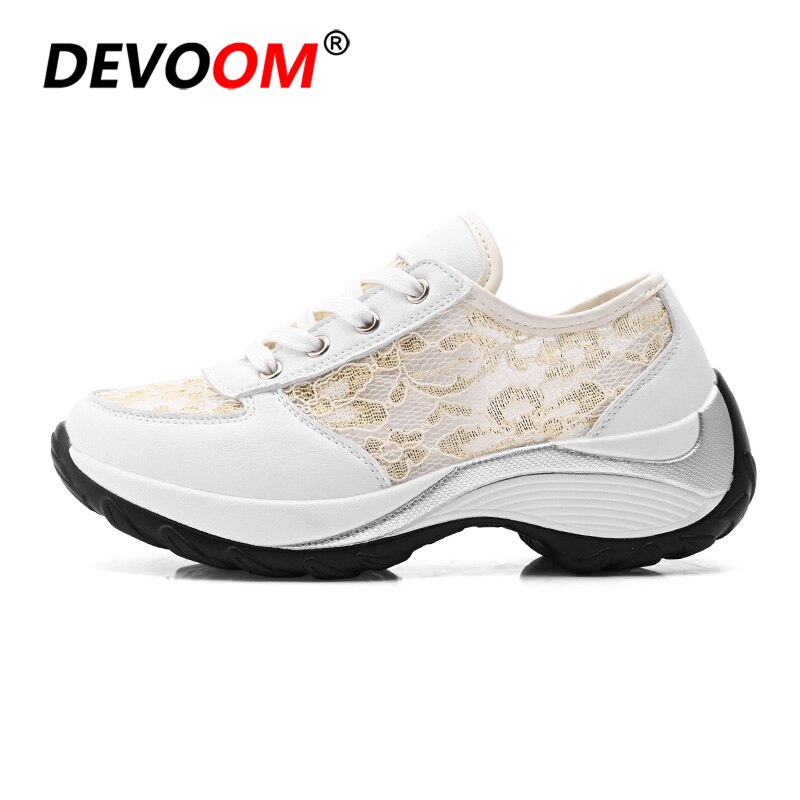 Summer Women Slimming Fitness Shoes Swing Sport Shoes Women Platform Toning Shoes Woman Breathable Mesh Sneakers Women 40: White / 6