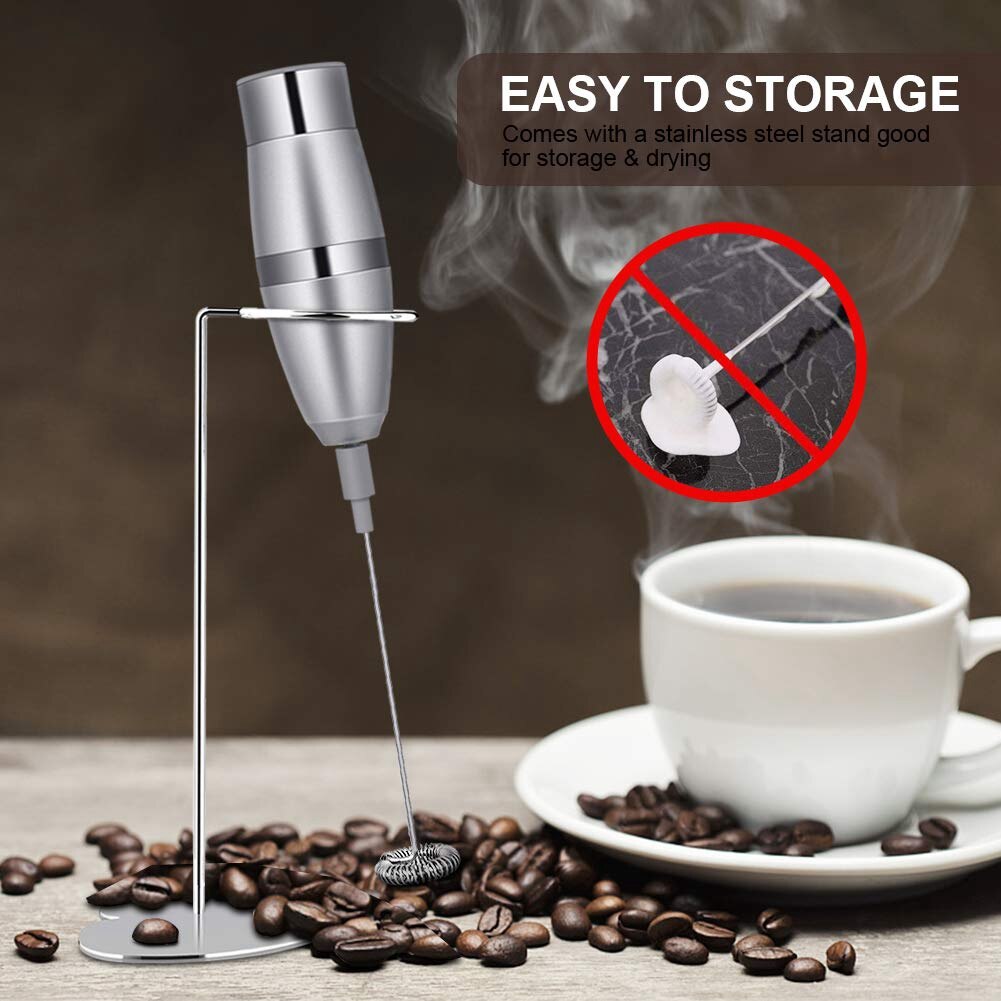 Milk Blender - Milk Frother, Electric Handheld Foam Maker For Making Lattes Coffee, Cappuccinos, Chocolates, As C