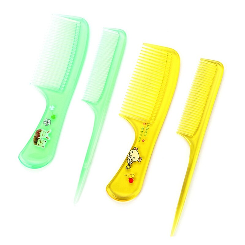Bebê 2 Pçs/set Escova Pente Pente Escova de Cabelo Bonito Da Menina do Menino Crianças Suave e Gentil Definir Recém-nascidos Conjuntos Dos Desenhos Animados Pente de Plástico Anti-estático