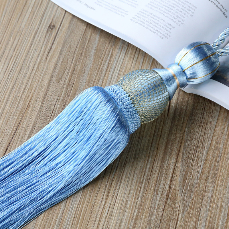 1pc Premium Gordijn Gesp Clips & Tiebacks - Zware Decoratieve Houders voor Gordijnen Moderne Kwasten (16 Kleuren): Sky Blue