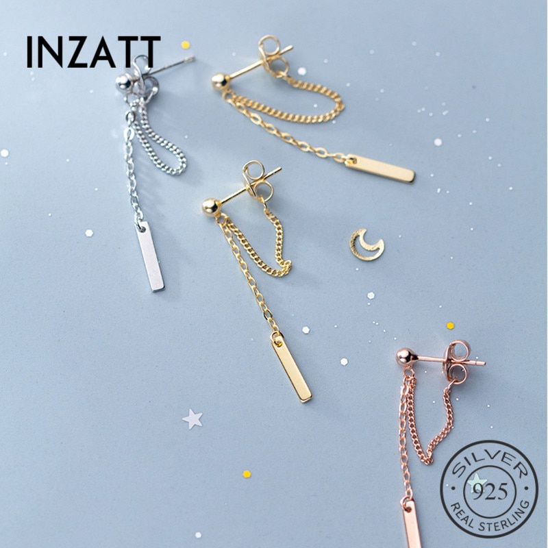 Inzatt Real 925 Sterling Zilver Elegante Ketting Kwast Oorbellen Voor Mode Vrouwen Leuke Bruiloft Fijne Sieraden Accessoires