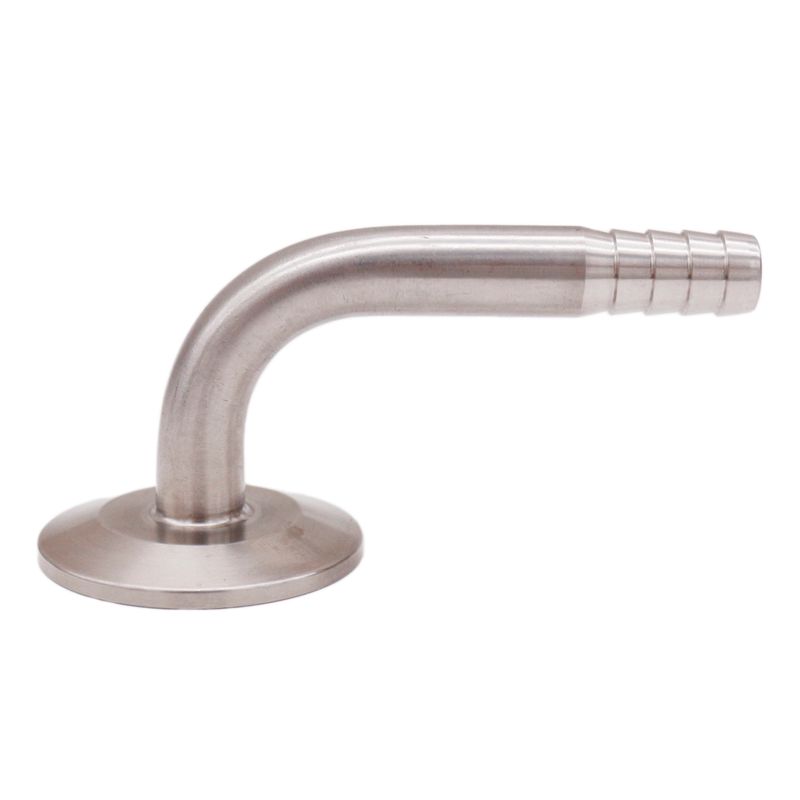 1.5 "kolmipuristin  x 1/2 " (12.7mm) letkukisko 90 ° taivutuksella 50.5mm saniteetti 304 ruostumattomasta teräksestä valmistettua olut- ja käsityökalua