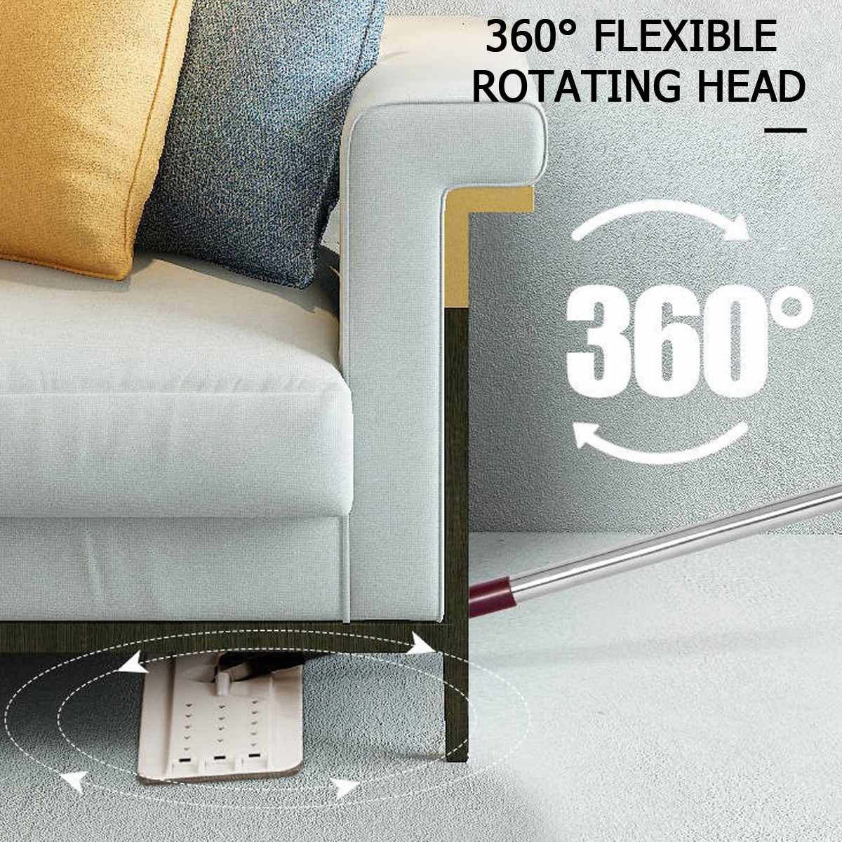 1Set Flache Squeeze Mop und Eimer Hand Freies Auswringen Boden Reinigung Mop 360 ° Roatation Automatische Spin Mopp Pads nass oder Trocken Nutzung