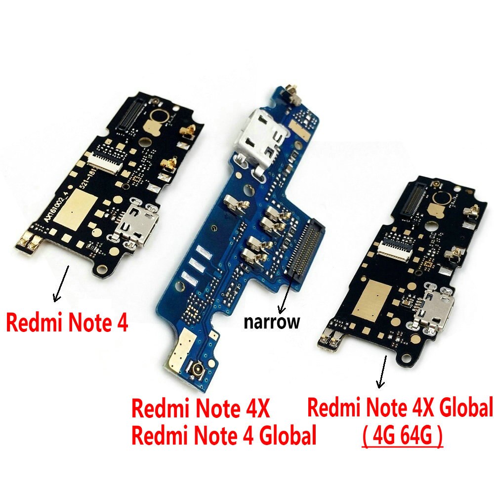 Yeni mikrofon modülü + USB şarj portu kurulu Flex kablo bağlantı parçaları Xiaomi Redmi için not 4 4X 4XPro küresel değiştirme