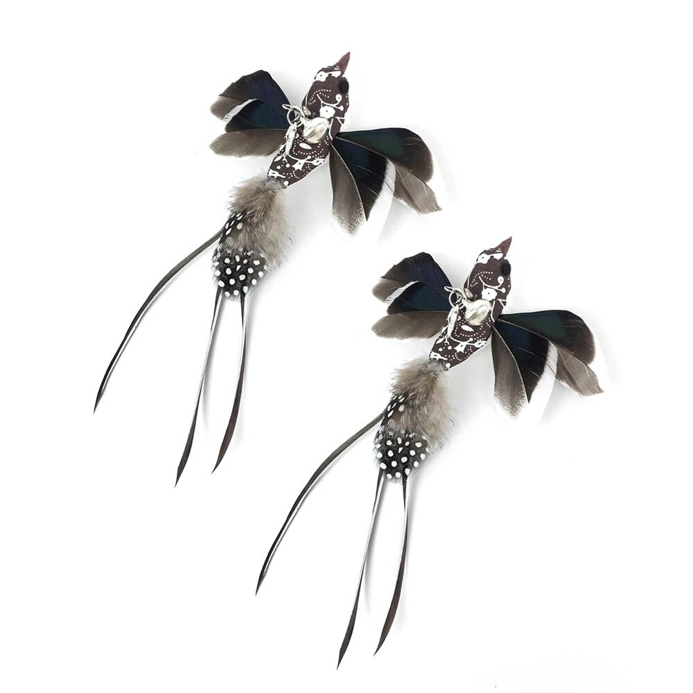 Simulatie Vogel Kat Speelgoed Interactieve Grappige Veer Vogel Met Bell Sucker Kat Stok Speelgoed Katje Spelen Teaser Wand Speelgoed Voor katten: D-2bird