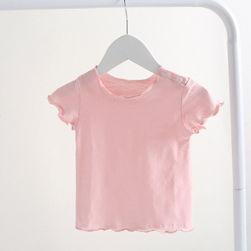 Baby T-shirt Mode Zomer Korte Mouwen Effen Pasgeboren Baby Tee Shirt Jongen Meisje Peuter Baby Kleding Mooie Tops 3-24M